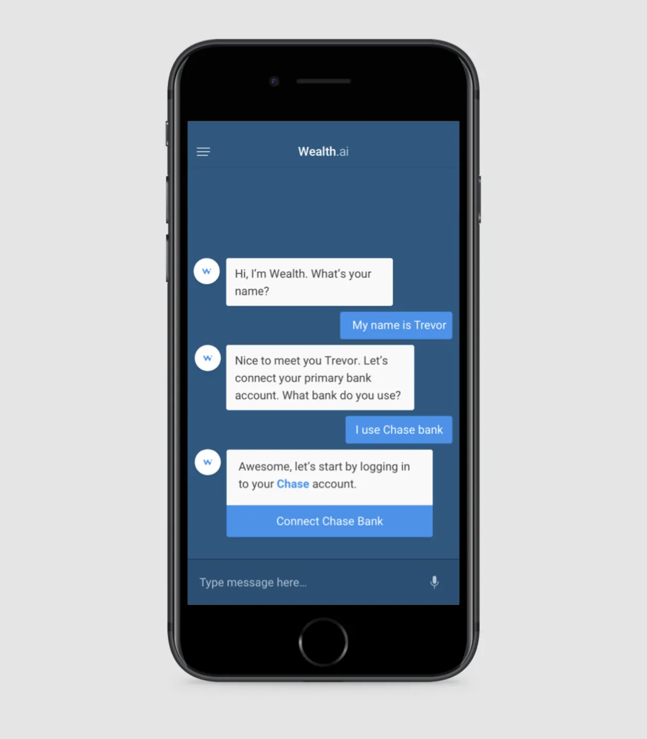 wealth.ai - the conversational banking app that came first